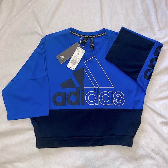 Adidas French Terry Pullover Blue - Picture 6 of 10